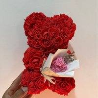 25cm DIY Bear Gift Set Handmade Floral Foam Teddy Bouquet Birthday Present Valentines Day Christmas Graduation