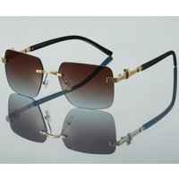 New Fashion Rimless Trimmed Glasses 2025 Casual Sunglasses Men’s Sunshade Sunglasses