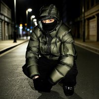 European American Style Hooded Cotton Padded Jacket Warm High Street Trendy Brand Autumn Winter Top
