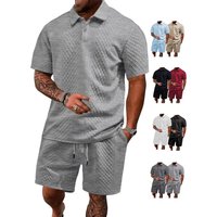 Clothing Jacquard Polo Suit Summer Thin Lapel Sports Short Sleeve