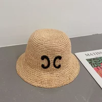 Designer Big Bucket Fashion S Brim Summer Gorras Woven Caps Beach Straw Cap Hand Hats Sun Buckets Hat