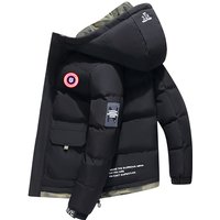 Men's Clothing Men's Long Sleeved Thick Winter Warm US Map Hooded Down Cotton Coat High Quality