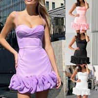 Clothing Summer Sexy Pleated Skirt Suspender Dress Slim Temperament Dress Short Skirt