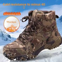 Labor Protection Winter Wear Resistant Wool Thickened Snow Boots Outdoor Non Slip Mountaineering Warm High Top