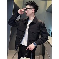 Multi pocket solid color workwear cool jacket for men's winter new fashion brand men's cotton jacket