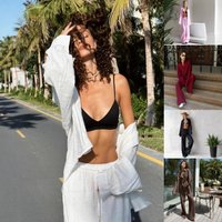 2025 Pants European American Spring Summer Loose Long Sleeve Shirt Casual Set