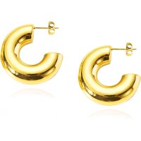 Women's Jewelry Titanium Steel Thick Version Small C Earrings Special Pattern Personality Design High End Popular Stainless Steel Exquisite Earrings