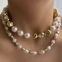 Pearl Necklace Exaggerated Niche Light Accessories High end Feel Beaded Collarbone Chain