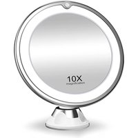 Mirror LED Fill Light 10x Magnification Upright Essential Desktop Makeup Easier Vanity Mirror Round