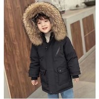 “Boys‘ Winter Jacket With Fur Collar – Warm Cotton-Padded Coat For Kids (120-170cm) – Black/White/Red/Blue“