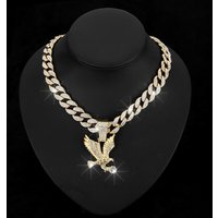 Hip Hop Rap Design Bling Full Of Diamonds Personality Spreading Eagle Pendant Fashion Cuban/tennis/twists Chain Men Women Necklace Jewelry