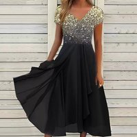 Breathable Floral Chiffon Maxi Dress – V-Neck A-Line Summer Dress For Women (S-5XL, Lightweight & Flowy)