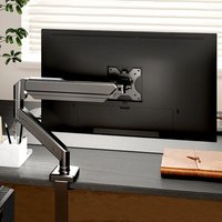 Single Mount Bracket 14″–32″ Screens Height Adjustable Arm C Clamp Home Office Monitor Stand