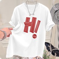 Women's summer new loose slimming fashion advanced sense all-match letter style top