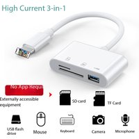 Compact 3 1 Function Memory Card Reader High Current Pass Through Charging OTG Adapter Apple Mobile Phones TF SD Camera Cards