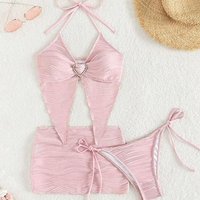 sexy Bikini Three piece Hot High waisted Belly covering Swimsuit Bikini