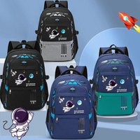 Lihao Backpack Multi-pocket Cartoon Printed Adjustable Shoulders Strap Storage Pilot Printing Student Schoolbag School