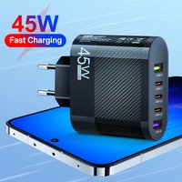 Music Festival  3.5A 3 Type-c+2USB Mobile Charger Multi interface Charging Head British Plug Batch