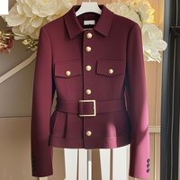 Women's Clothing Gray Jacket, High End, Unique, Super Good Looking, Age Reducing, Beautiful, Western Style, Temperament, Waist Length Top For Women