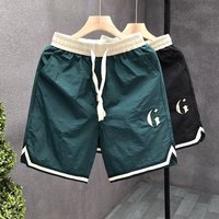 Premium Products Trendy Embroidered G-letter Men's Shorts, Summer Slim Sports Pants, Casual Capris, Beach Pants