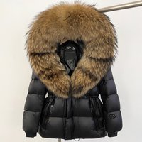 High Quality Luxury Winter Goose Down Coat Fox Fur Trim Hooded Long Parka Detachable Faux Fur Collar Windproof Warmth