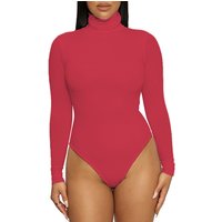 simple slim fit jumpsuit high neck long sleeves