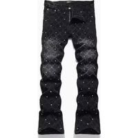 Straight Leg Jeans American Style High Street Fashion Slim Fit Summer Casual Trousers Light Luxury Design