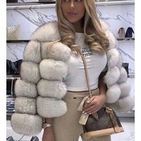 K Fur Coat Fox Fur Imitation Short Coat Long Sleeves No Accessories Made Artificial Fur.