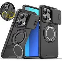 Case Redmi Note 13 Pro Plus 4G Slide Camera Lens Magnetic Ring Stand Protect Armor Shockproof Cover Xiaomi 14T Pro