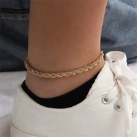 Braided Chain 14k Titanium Steel Fashion Plated Leg Ring Non Fading Anklet