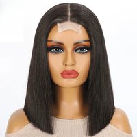 300 Density Super Double Drawn Bone Straight Bob Human Hair Wigs Hair Glueless 5x5 2x6 13x4 HD Lace Wigs