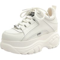 Top Quality Genuine Leather Platform Buffalo Women Casual Sneakers Round Toe Brand Luxury Dad Shoes ST