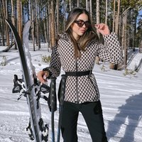  Winter Ski Coat – Warm Belted Long Sleeve Jacket Cotton Polyester Blend – Stylish & Functional Outerwear