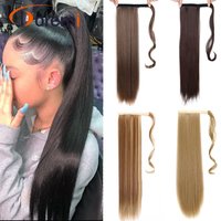 Wig ponytail long straight hair 85cm winding wig Velcro ponytail high temperature silk natural hair wig