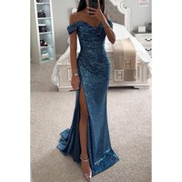 One Neck Split Dresses Casual Fashion Dresses