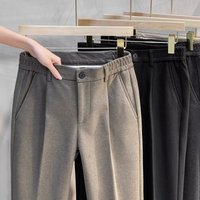 Woolen Pants Spring Autumn Straight Nine point Slim fitting High end Trousers Business Casual Pants Trousers Autumn Winter