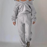 Women's Fleece Tracksuit Set - Soft & Comfortable Long Sleeve Pullover Hoodie With Jogger Pants, Casual Loungewear For Fall & Winter, S-XXXL