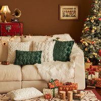 Christmas Throw Pillow Covers Snowflakes & Tree Patterns Festive Holiday Decor Sofa Couch Bed Party Nordic Style 45x45cm & 40x40cm