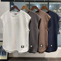 Clothing Handsome Solid Vest Sleeveless Vest Summer Waistcoat T Shirt Casual Trendy All Match Tops