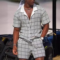 Men's Clothing 2025 New Cross Border Men's Summer Men's Hawaiian Short Sleeved Shirt 3D Digital Printing Shirt Suit Men