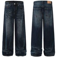 โโVintage Washed Denim Jeans For Men โ Classic Straight Fit With Distressed Details | 55% Polyester | Sizes M-5xlโโ