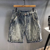 Clothing Designer Style Heavy Craftsmanship Scratched Washed Trendy Brand Denim Shorts Thin Pants 2025 Loose Shorts