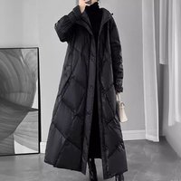 Clothing Plus Long Padded Coat Winter Warm Thickened Loose Outerwear Stand Collar Pockets