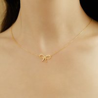 S925 sterling silver car flower bow necklace women's light luxury niche clavicle chain new fashion