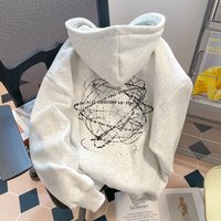 Men Women Hooded Casual Sweatshirt Fleece Lined Thick Loose Fit Versatile Top Autumn Winter American Fashion Trendy