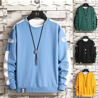 Clothing Spring Autumn Fashion Brand Sweater Trend Block Loose Round Neck Long Sleeve T Shirt Top Casual Wear