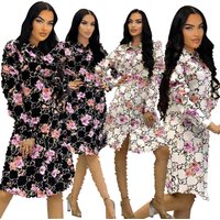 Y71380 Clothing 2023 Autumn Fashion Print Shirt Dress