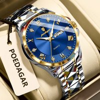 Luxury Man Wristwatch Waterproof Luminous Date Week Men Clock Stainless Steel Business Men's Watches Quartz Male Reloj