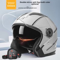 Scooter Helmet Motorcycle Helmet Cycling Motorcycle Helmet Four Seasons Double Mirror Plate Helmet