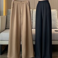 High Waisted Wide Leg Pants – Stretchy Viscose Trousers Office & Casual Wear 